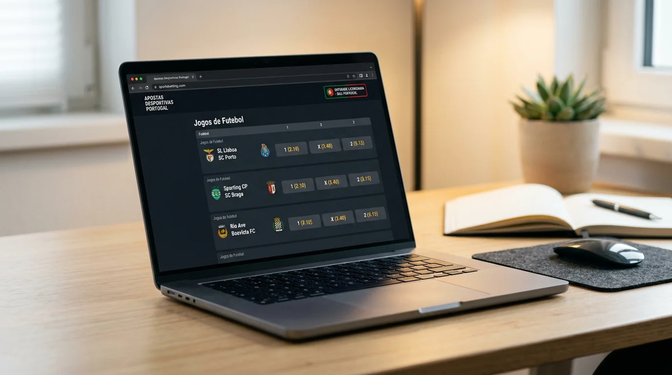 Logotipo de licença SRIJ exibido num site de apostas desportivas licenciado em Portugal
